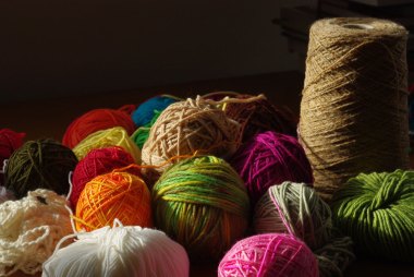 lots and lots of half-skeins of yarn